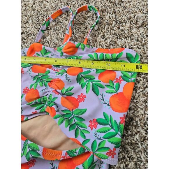 NWTβJ.Crew Crewcuts Girls Size 12 Orange Print Swimsuit UPF 50+ Vintage Lilac - Picture 4 of 7